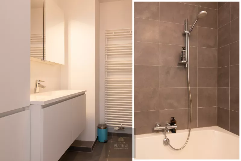 Appartement duplex récent avec une chambre et un coin nuit.