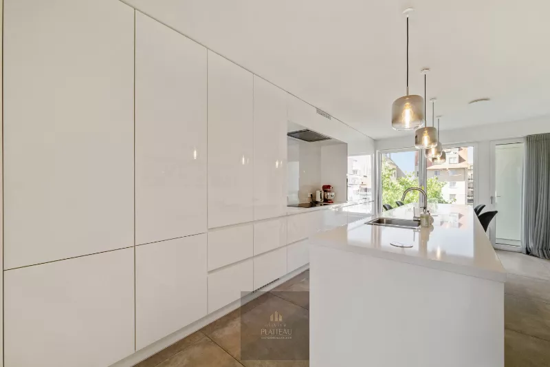 A recently built, move-in-ready flat with a side view of the sea in the Robbe Douce residential complex.