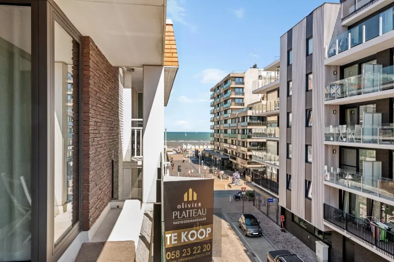 A recently built, move-in-ready flat with a side view of the sea in the Robbe Douce residential complex.