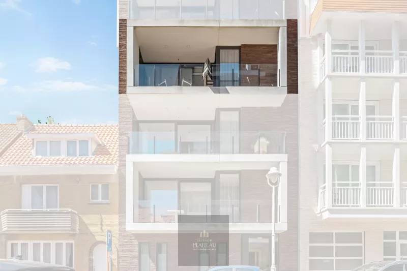 A recently built, move-in-ready flat with a side view of the sea in the Robbe Douce residential complex.
